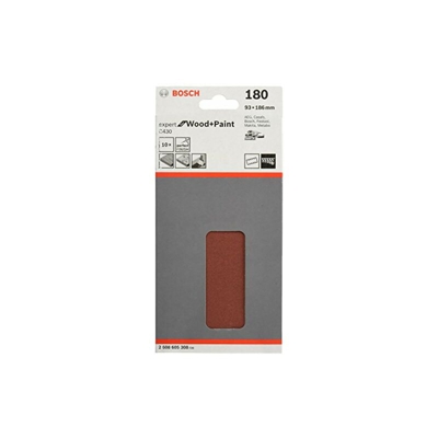 Bosch Professional 2608605308 Bosch 2 608 605 308 Carta Abrasiva Forata, Grana 180, Blu