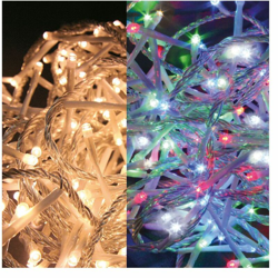 Luci di Natale 600 led Bianco Caldo Multi 2 in 1 Trasp 48 mt Ip44 precio