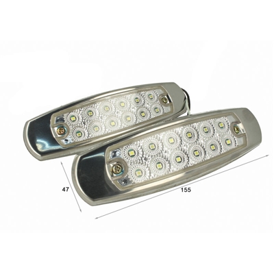 Carall - Kit Luci Fanali Bianco Freddo 24V 12V Luci Ingombro Cortesia Targa Cupola Cappa Del Camion Bus Barca Furgone