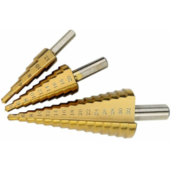 B&s - Set 3pz punte frese coniche 4-12-20-32mm allargafori hss punte trapano 03041476 en oferta