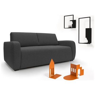 Divano Letto Duna 3 Posti 195 Cm Con Materasso Matrimoniale 140x190 Alto 20 Cm Colore Nero