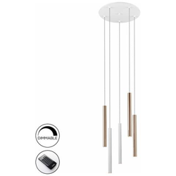 Sospensione A Soffitto A Goccia A Led Integrata A 5 Luci Dimmerabili, Bianco Opaco, Oro en oferta