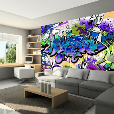 Fotomurale carta da parati - Graffiti: motivo viola | 400x280