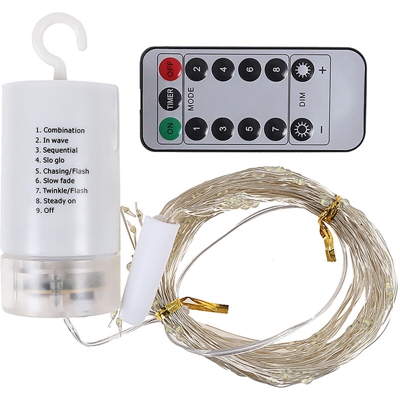 Equiseto rame lampada 200 accende la lampada cade viti con nastro gancio 4 * AA alimentato recapito remoto bianco senza batteria