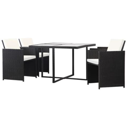 Set Da Pranzo Da Giardino 13 Pz In Polyrattan Nero en oferta