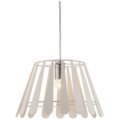 Sospensione A Soffitto 1 Luce E27 Bianca, Cromo Lucido