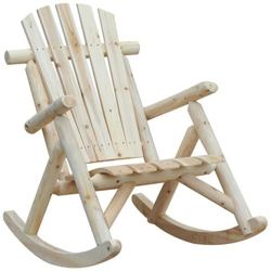Sedia A Dondolo Da Giardino Stile Adirondack In Legno 66x96x98cm características