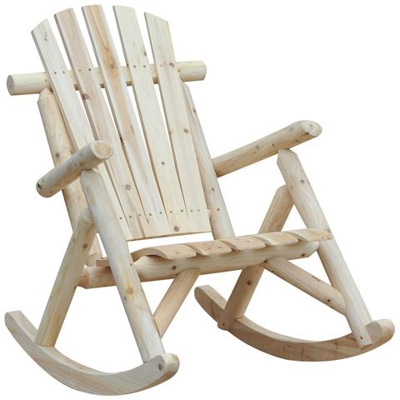 Sedia A Dondolo Da Giardino Stile Adirondack In Legno 66x96x98cm