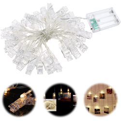 Tomshine 40 LED luce ghirlanda aclip foto bianco caldo en oferta