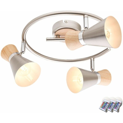 Etc-shop - Lampada da soffitto dimmer riflettori Chrome a distanza regolabile incluso nel set. RGB lampade a LED