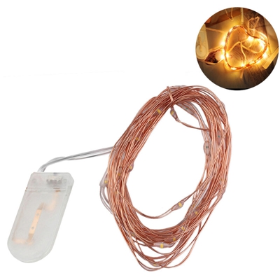 BZ184 Corda luminosa decorativa natalizia stellata 6m 6led consegnato senza batteria,bianco caldo - bianco caldo