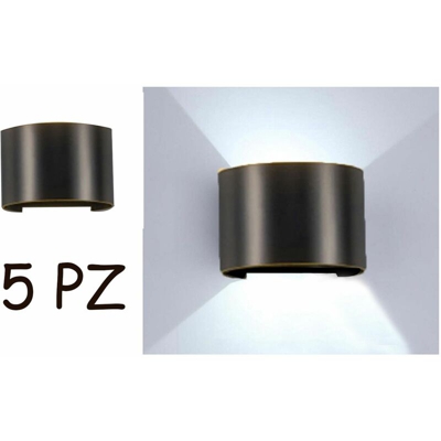 Driwei - 5 PZ applique LED da parete moderno nero luce fredda angolazione regolabile FD-9