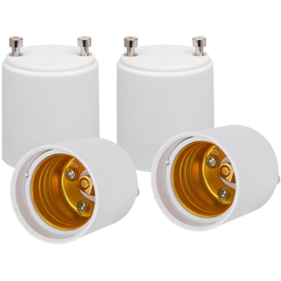 Convertitore da presa GU24 a E26 / E27 PBT bianco ignifugo ecologico,quattro pacchetti - quattro pacchetti