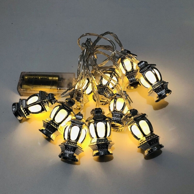 Tipo di batteria della lanterna del palazzo del LED,lanterna palazzo bianco caldo argento 3 metri 2 luci - sempre luminosa con lampeggiante