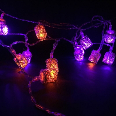 Leblanc Illumination - Ghirlanda decorativa arancione e viola sulla pila