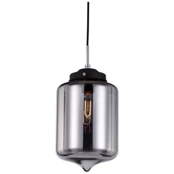 Sospensione Industriale E Retrò Nera A 1 Luce Con Paralume In Vetro Scuro, E27 características