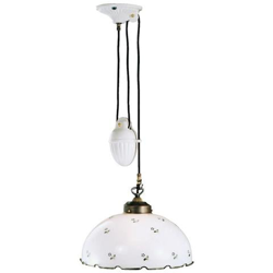 Lampada A Sospensione A Cupola In Vetro Stile Cottage In Ottone Antico Opaco, 1x Attacco E27 precio