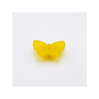 Pomolo giallo a forma di farfalla in goffrato fine 71x53x27mm - 427F Animalier