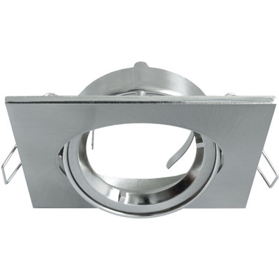 Zeitnet Inc. - Porta faretto quadrato orientabile silver incasso soffitto luci LED GU10 80mm