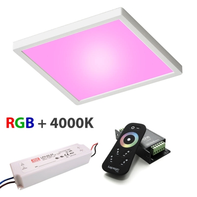 KIT plafoniera lampada soffitto LED 55W centralina RGBW 4000K cromoterapia 24V
