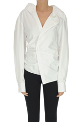 Draped cotton blouse en oferta