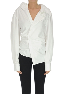 Draped cotton blouse