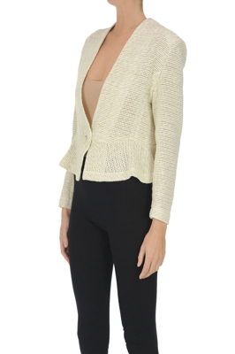 Cut-out fabric cropped jacket
