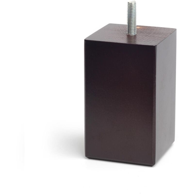 gamba quadrata stile classico per mobili bassi. Altezza di 10 cm. Realizzata in legno di faggio con finitura wenge. Per il bricolage e il DIY. Misure