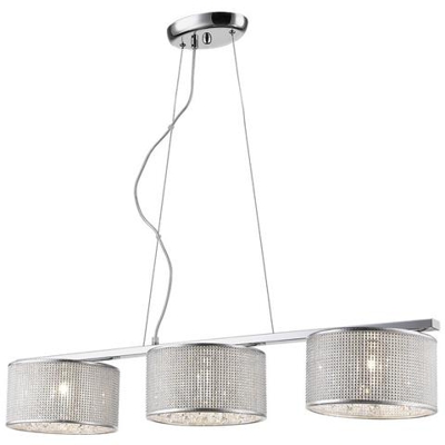 Sospensione Moderna A Sospensione Cromata A 3 Luci Con Paralume Argento, G9