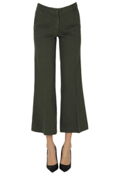 Cropped cotton and linen trousers precio