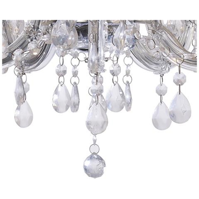 Lampadario Con Applique In Acrilico E Goccioline In Acrilico A 5 Luci E14 Cromo Lucido