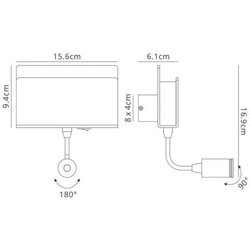 Applique Rettangolare 2 X 3w Led 3000k, 470lm, Switched White precio