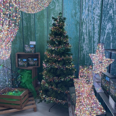 Luci di Natale catena luminosa con microled festone natalizio multicolor RGB decorazione per albero da esterno cavo Ramato -6m - 1200 led