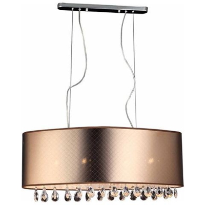 Sospensione Moderna A Sospensione Bronzo A 4 Luci Con Paralume In Cristallo, E14