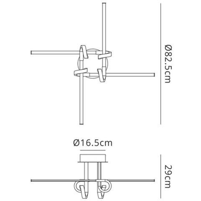 Plafoniera Semi Flush 28w Led, 3000k, 2250lm, Cromo Lucido