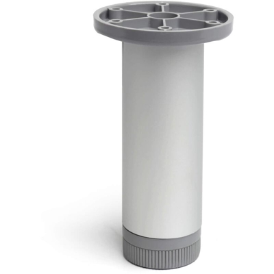 gamba cilindrica stile moderno per mobili bassi. Altezza di 15 cm. Realizzata in alluminio con finitura anodizzato opaco. Per il bricolage e il DIY.