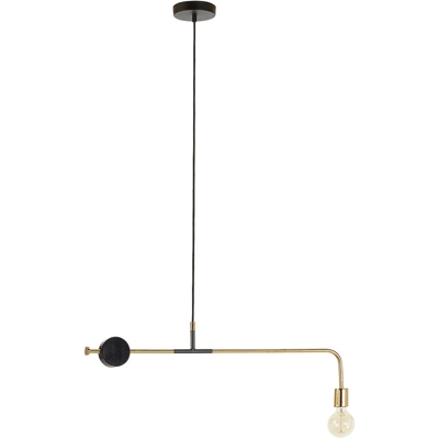 Lampada a sospensione Wick in ottone opaco. Disco di marmo nero - Black - Kave Home