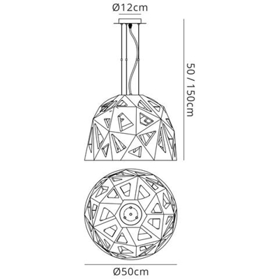 Plafoniera Dome E27, Bianco Lucido, Cromo Lucido