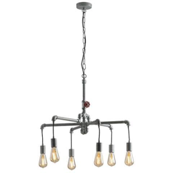Lampadario Amarcord Zincato 6xe27 72cm en oferta