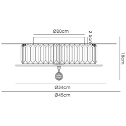 Plafoniera Tonda 6 Luci Ottone Antico, Vetro, Cristallo precio