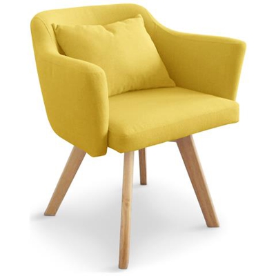 Sedia / Poltrona Scandinava Dantes In Tessuto Giallo