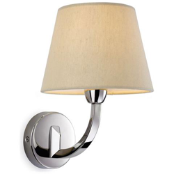 1 Luce Singola Applique Da Interno In Acciaio Inossidabile Lucido, Paralume In Lino Crema, Attacco E14 características