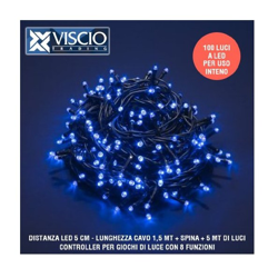 Catena Luci a LED Natalia 100 LED Lucciole Blu con Controller 8 Funzioni precio