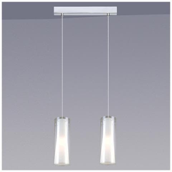 Sospensione Moderna A Sospensione Cromata A 2 Luci Con Paralume In Vetro, Attacco E27 características