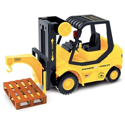 Bakaji - Muletto Giocattolo Bambini a Frizione Scala 1:14 Forche Funzionanti e Accessori