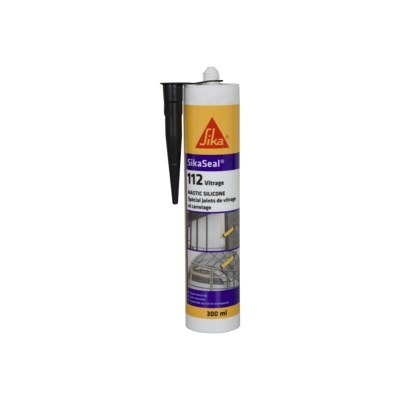 Sigillante siliconico per vetro - SIKA SikaSeal 112 Vetrata - Nero - 300ml