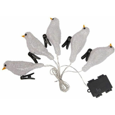 Luce decorativa per uccelli Stringa di batteria impermeabile Scatola di batteria impermeabile Luce decorativa IP44 bianca Spedizione senza batteria