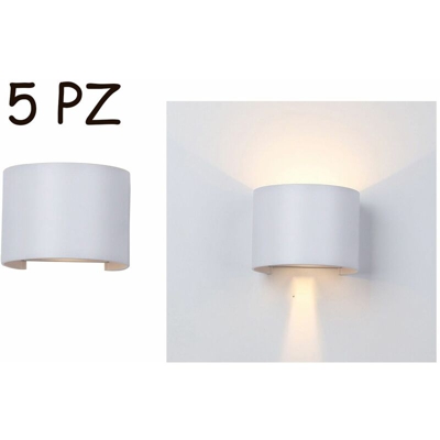 5PZ Applique LED da parete moderno bianco luce calda angolazione regolabile FD-9