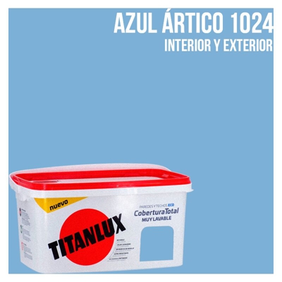 Secchio di vernice a copertura totale da 4 litri | Blu artico - Blu artico - Titan