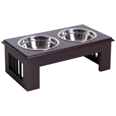 Ciotola Rialzata Per Cani In Acciaio Inossidabile 43.7x24x15cm, 2 Piatti